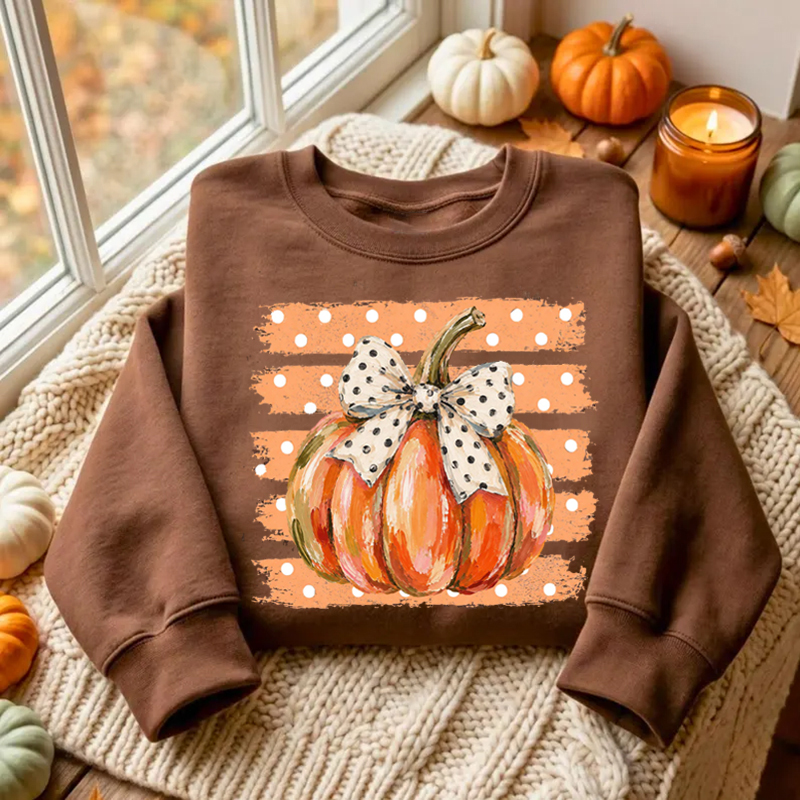 Striped Preppy Pumpkin Sweatshirt