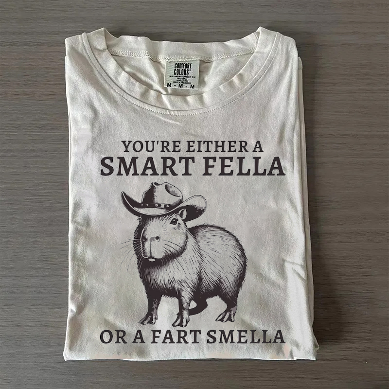 Retro Smart Fella Capybara 90s T-shirt