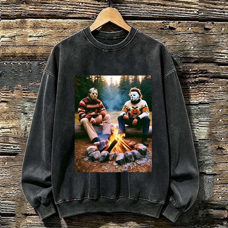 Vintage Horror character Campfire Sweatshirt