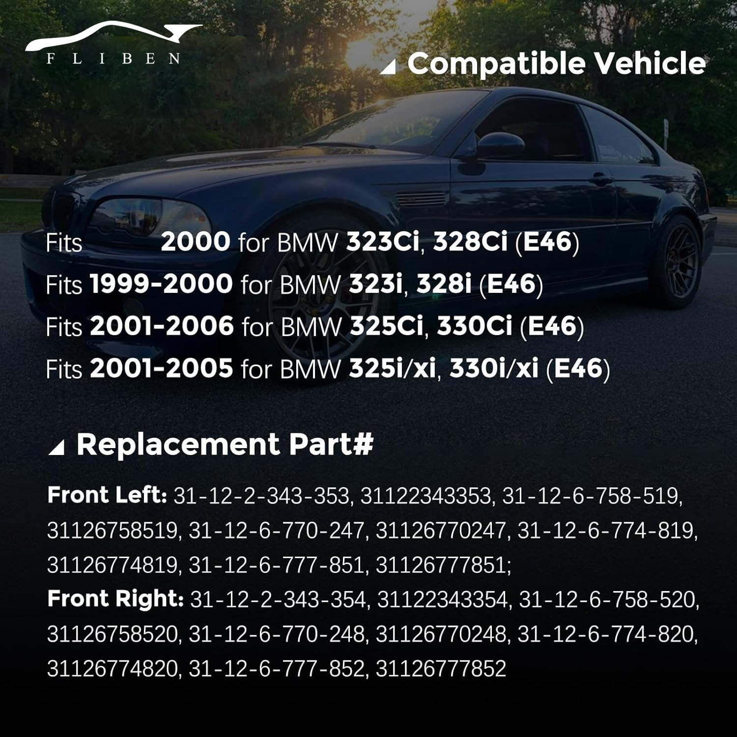 Front Steering Drift Lower Control Arm Wide Angle Kit For BMW E46 Complete Kit