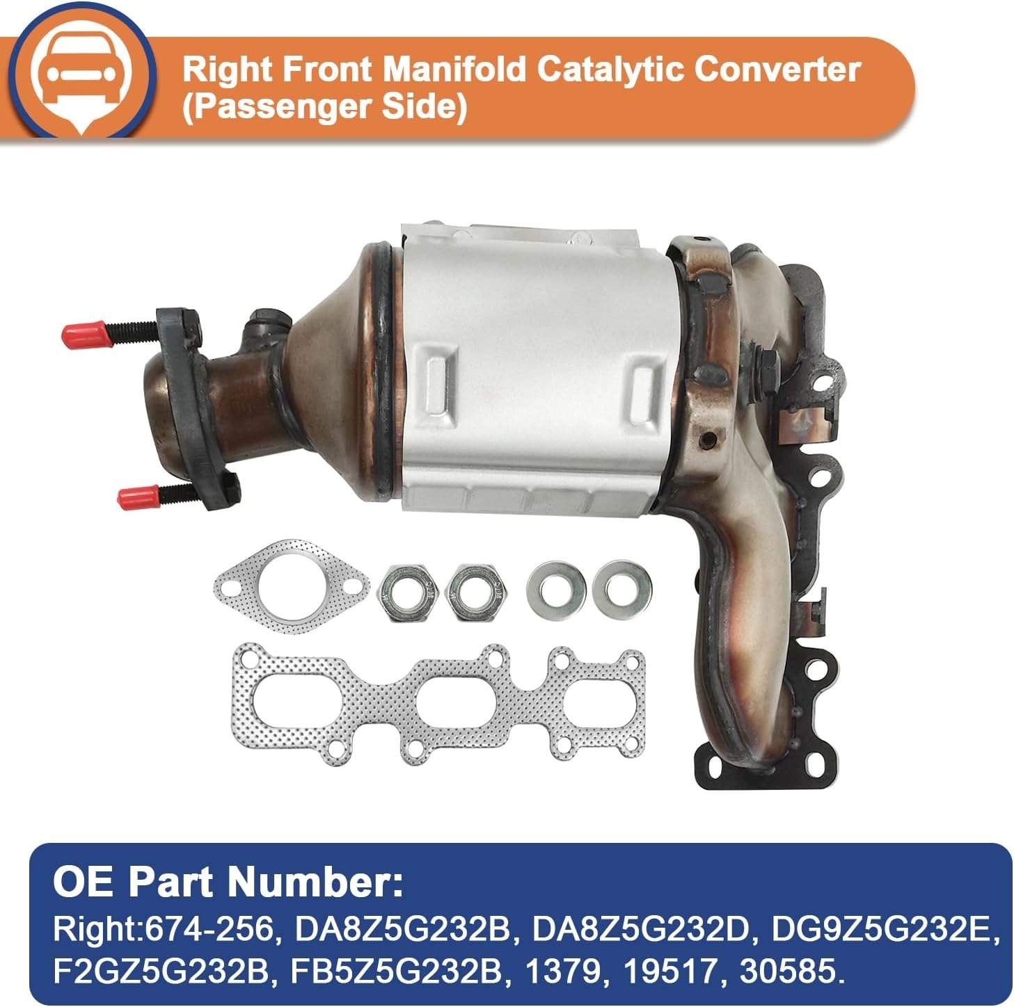 Front Left and Right Catalytic Converter Replacement For 2013-2019 Explorer, Flex, Taurus, MKS, MKZ, MKT 1379 (EPA Compliant)