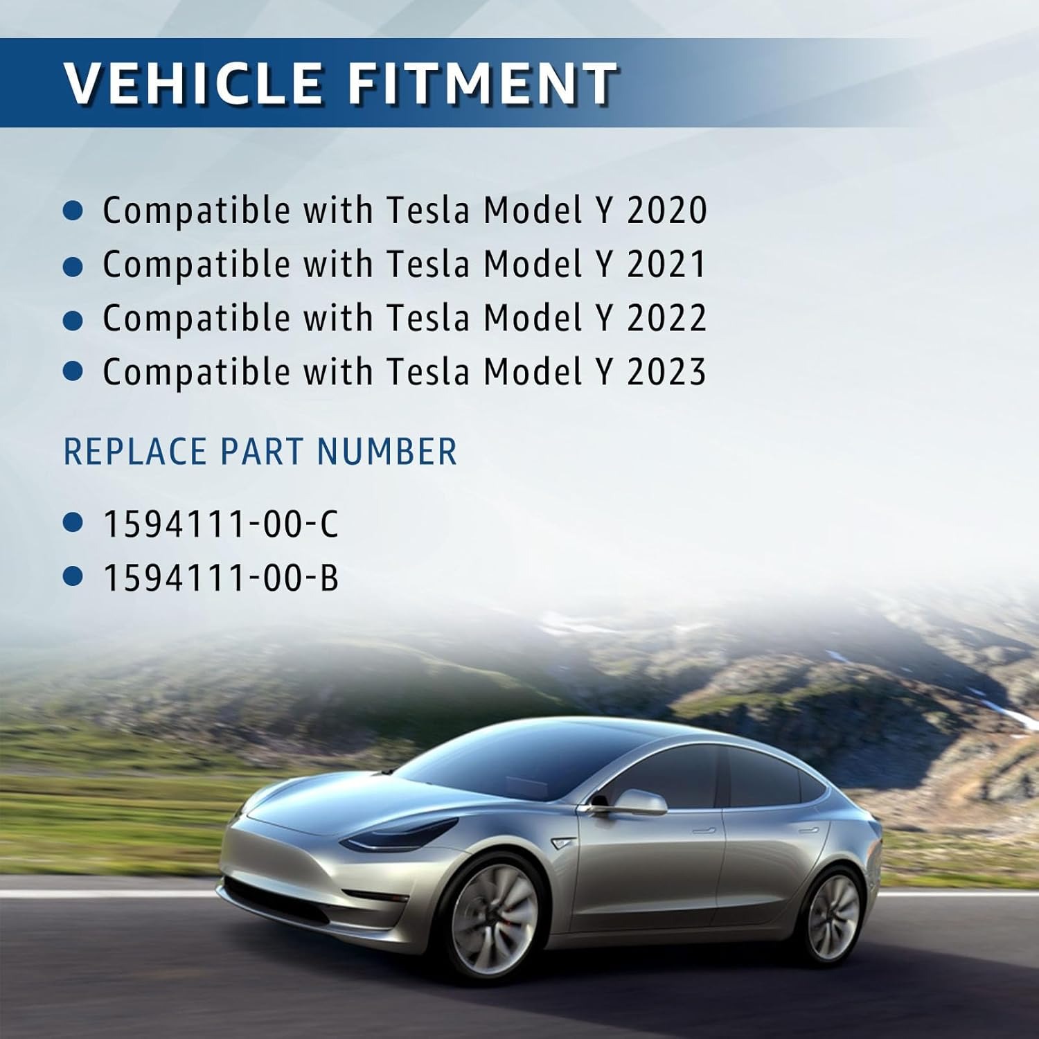 Black Left Driver Side Exterior View Mirror Compatible with Tesla Model Y 2020-2023 with Anti-Glare