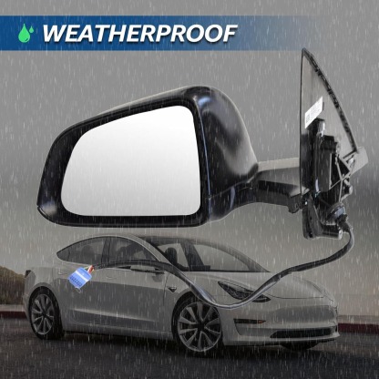 Black Right Driver Side Exterior View Mirror Compatible with Tesla Model Y 2020-2023 with Anti-Glare