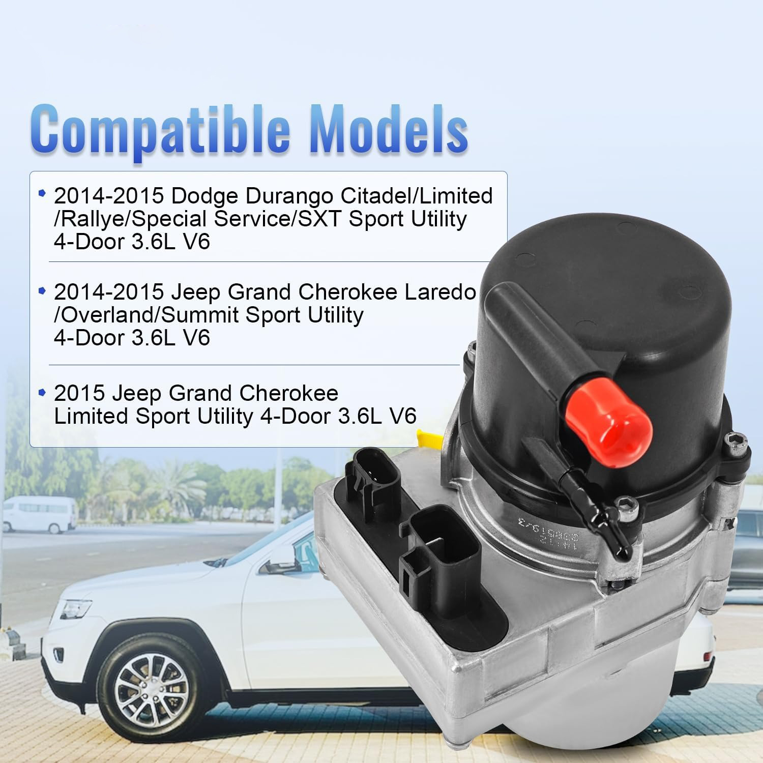 5154663AB Power Steering Pump Fits for 2014-2015 Jeep Grand Cherokee & Dodge Durango 3.6L V6