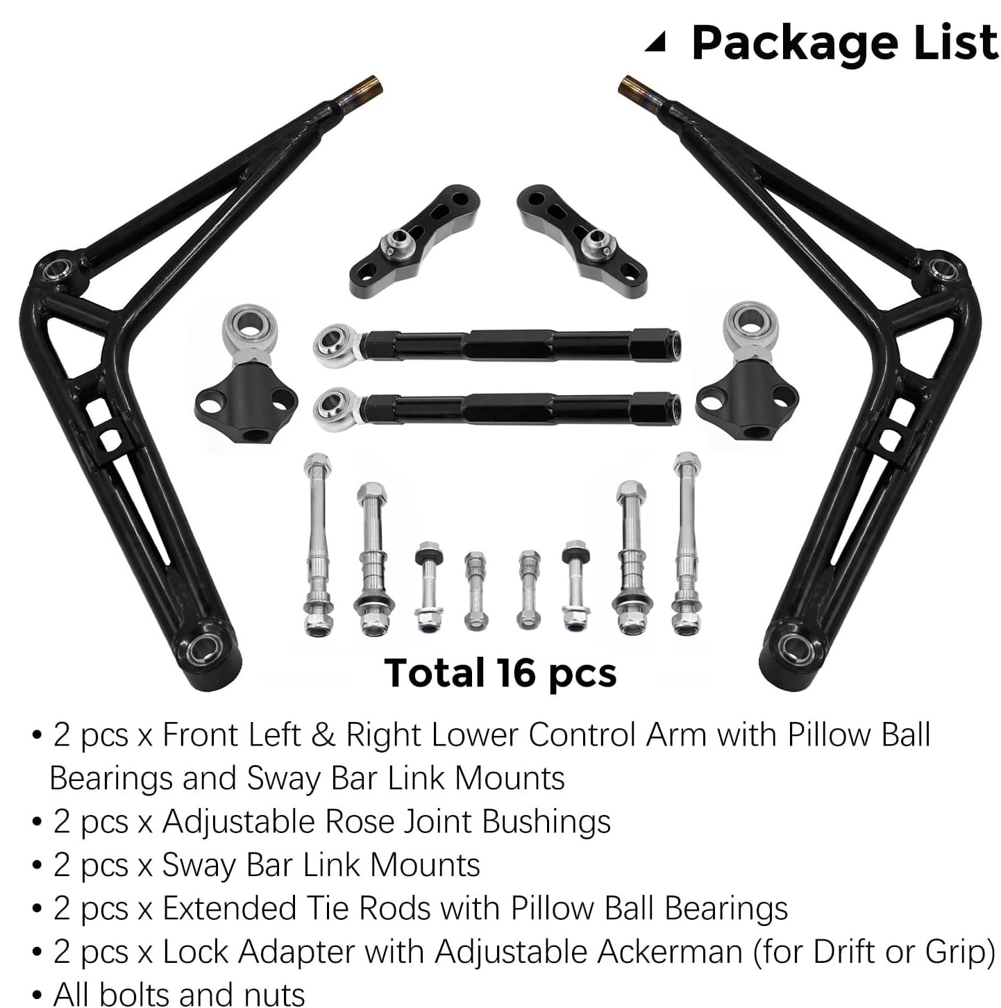 Front Steering Drift Lower Control Arm Wide Angle Kit For BMW E46 Complete Kit