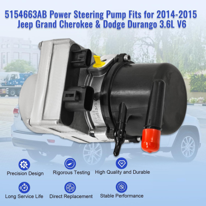 5154663AB Power Steering Pump Fits for 2014-2015 Jeep Grand Cherokee & Dodge Durango 3.6L V6