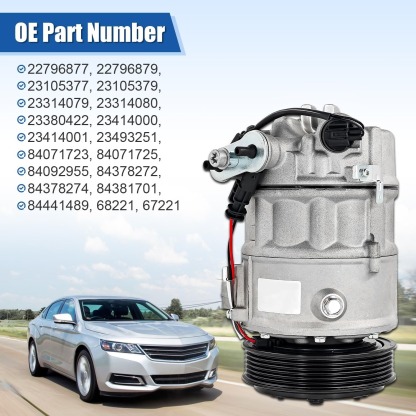 AC Compressor with Clutch for Cadillac XTS Chevy Impala Equinox GMC Terrain Buick LaCrosse