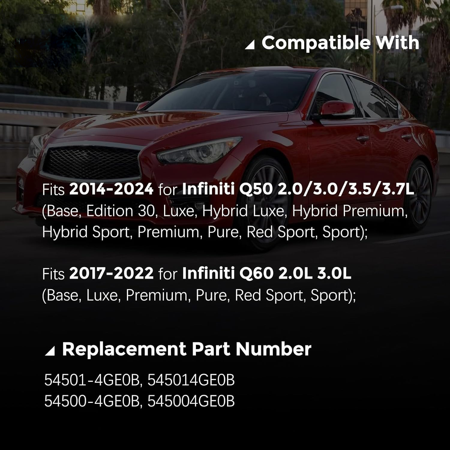 Front Left & Right Lower Control Arm 54501-4GE0B For Infiniti Q50 Q60 2014-20 AWD