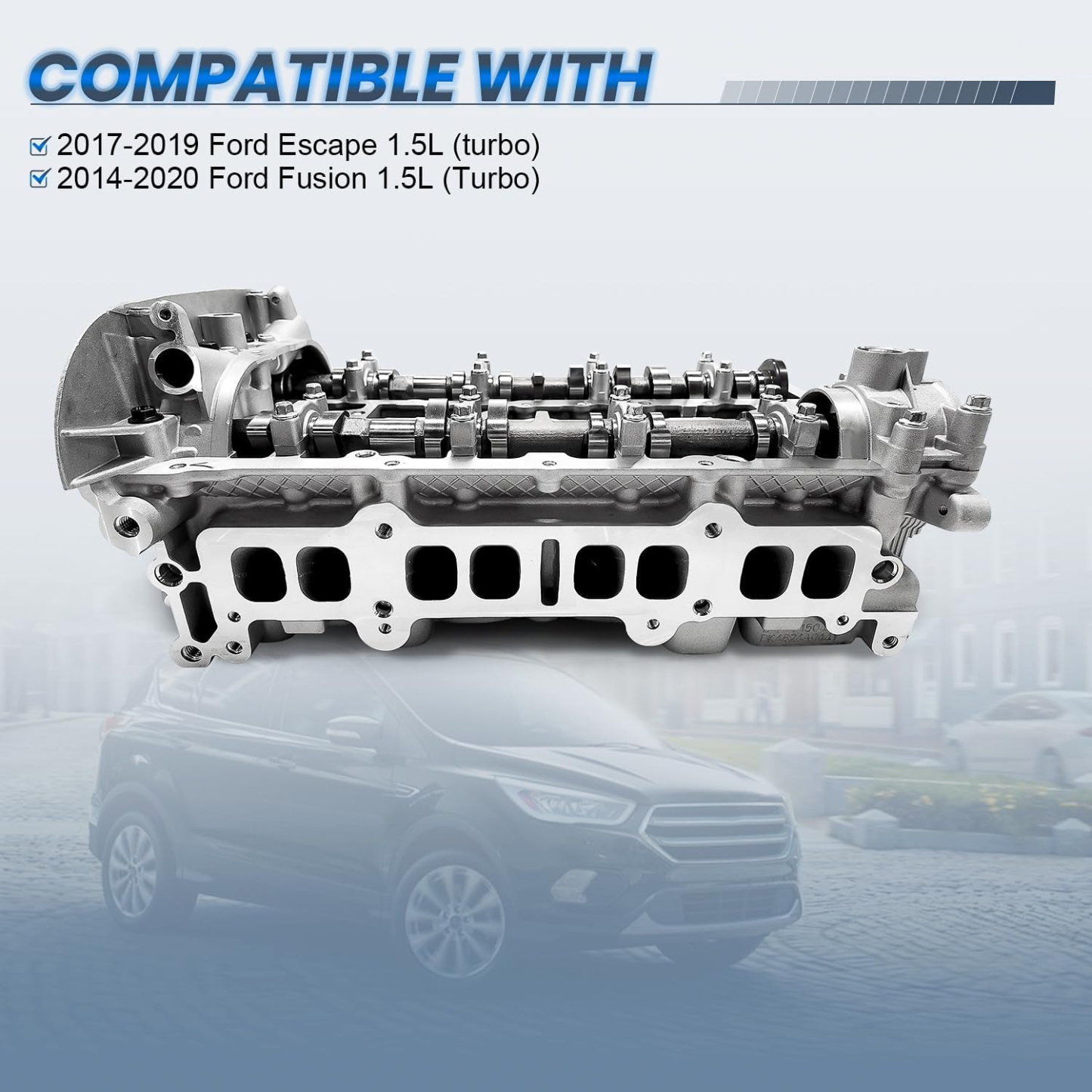 NEW Complete Cylinder Head Assembly Fit for 2017-2019 Ford Escape & 2014-2020 Ford Fusion with 1.5L Turbo engine