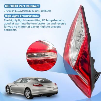 97063141103 Left Driver Side LED Tail Light Assembly Compatible with Porsche 970 2010-2013