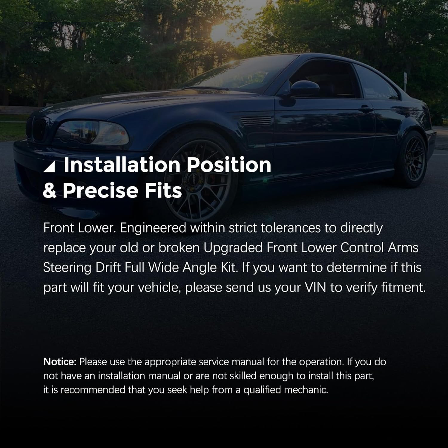 Front Steering Drift Lower Control Arm Wide Angle Kit For BMW E46 Complete Kit