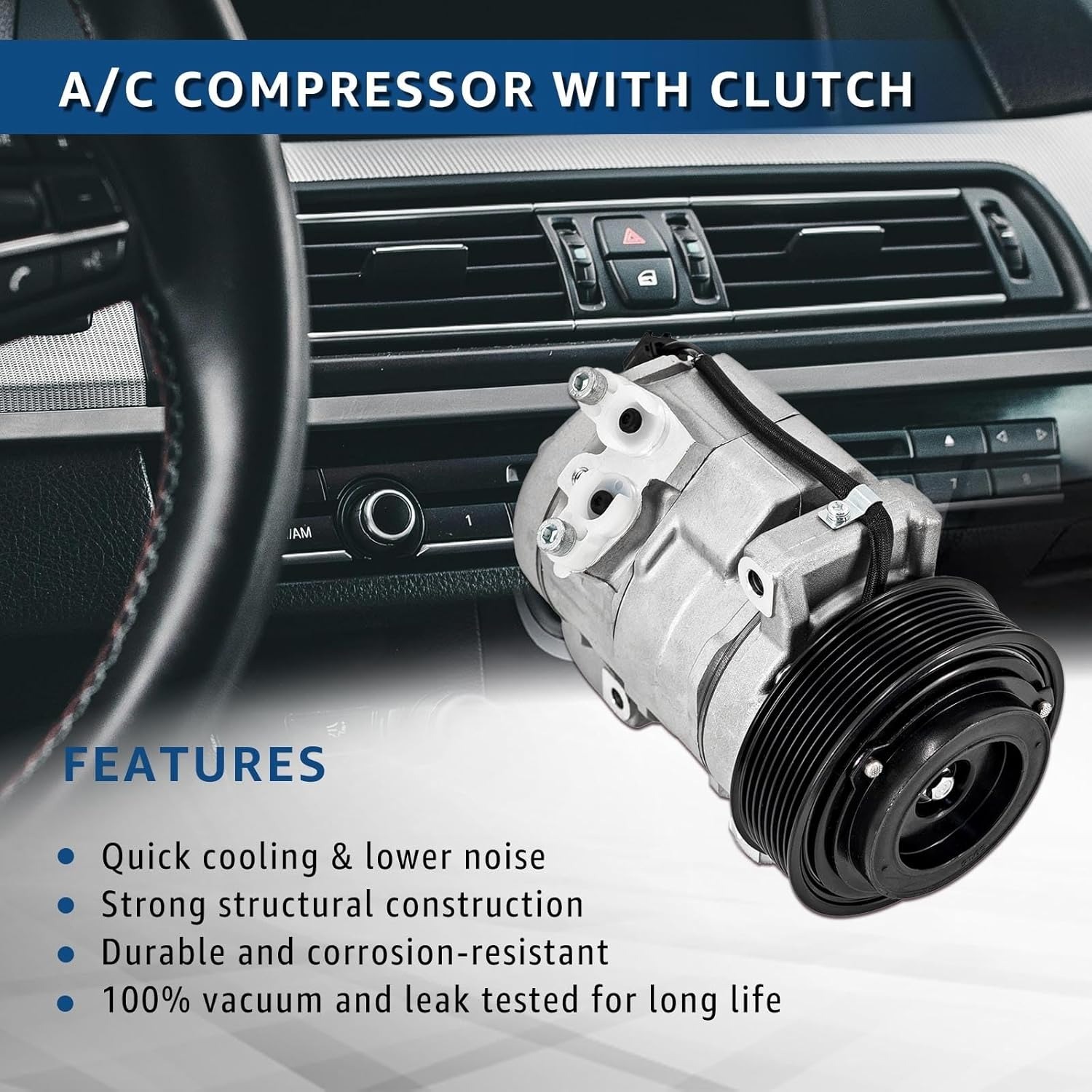 AC Compressor w/Clutch for Dodge Ram 2500 3500 4500 5500 L6 6.7L Diesel 2010-2015 #RL111444AB