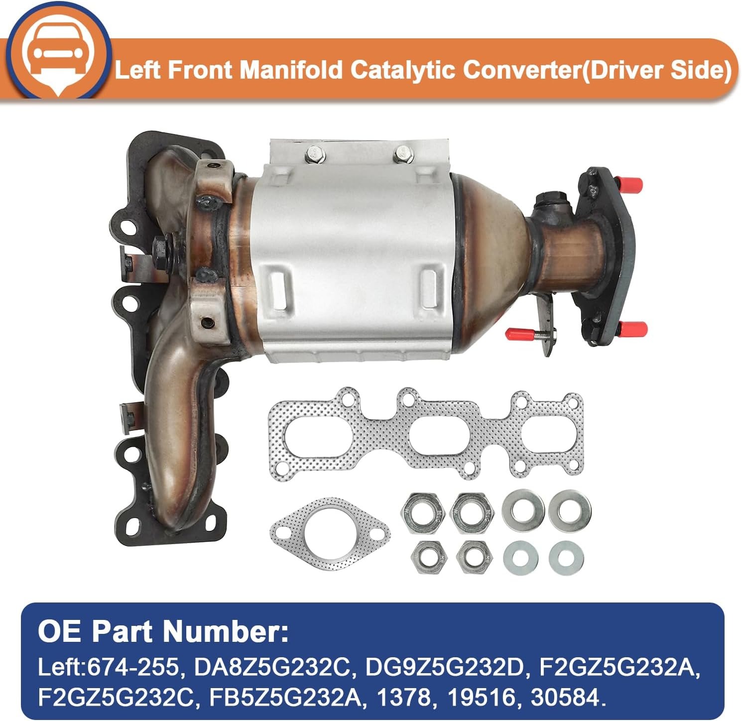 Front Left and Right Catalytic Converter Replacement For 2013-2019 Explorer, Flex, Taurus, MKS, MKZ, MKT 1379 (EPA Compliant)