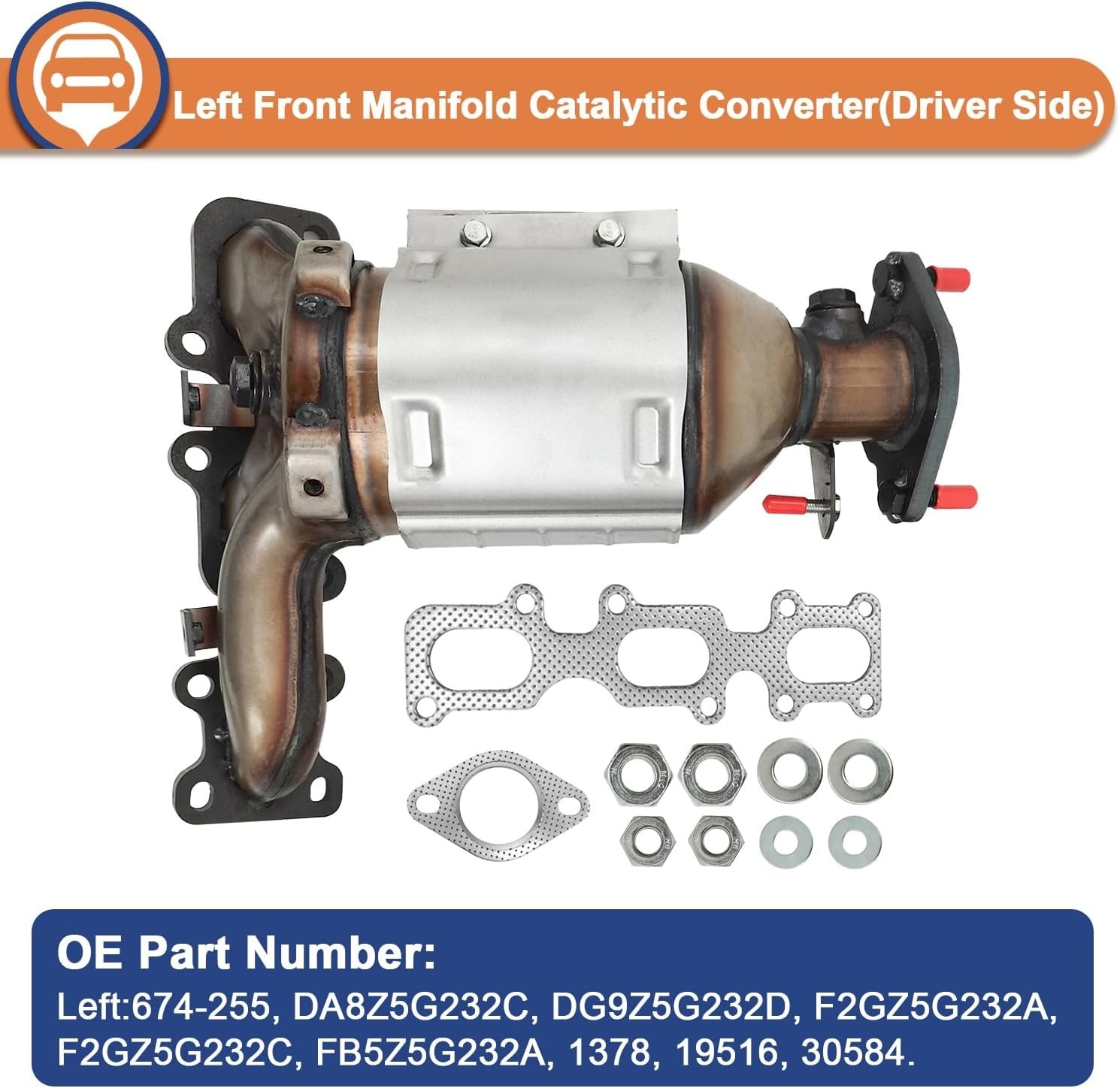 Front Left and Right Catalytic Converter Replacement For 2013-2019 Explorer, Flex, Taurus, MKS, MKZ, MKT 1379 (EPA Compliant)