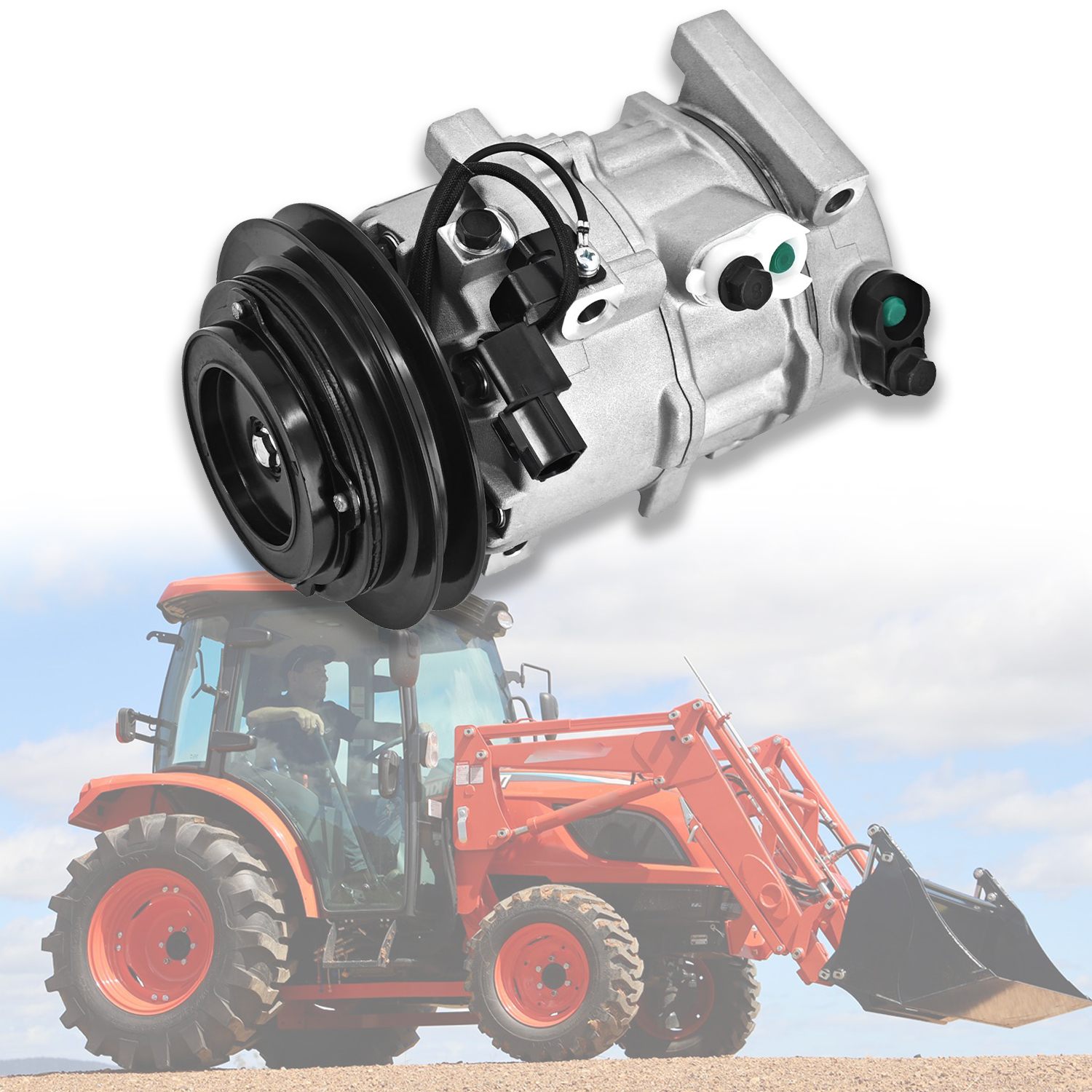 AC Compressor Compatible With KIOTI Tractor DV9 1GRV 12V