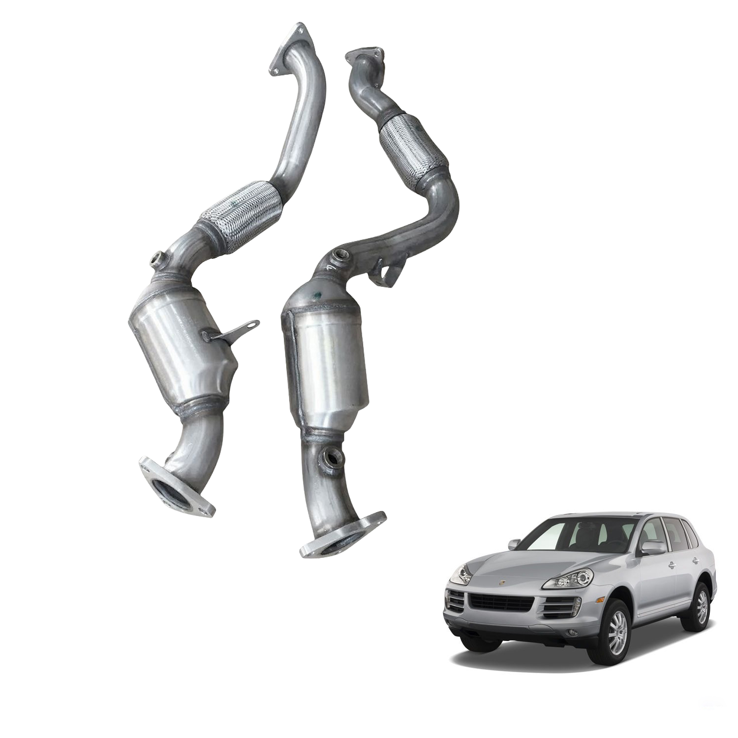 Pair Front Catalytic Converter for 2008-2010  Porsche Cayenne 3.6L V6   #955113034AX