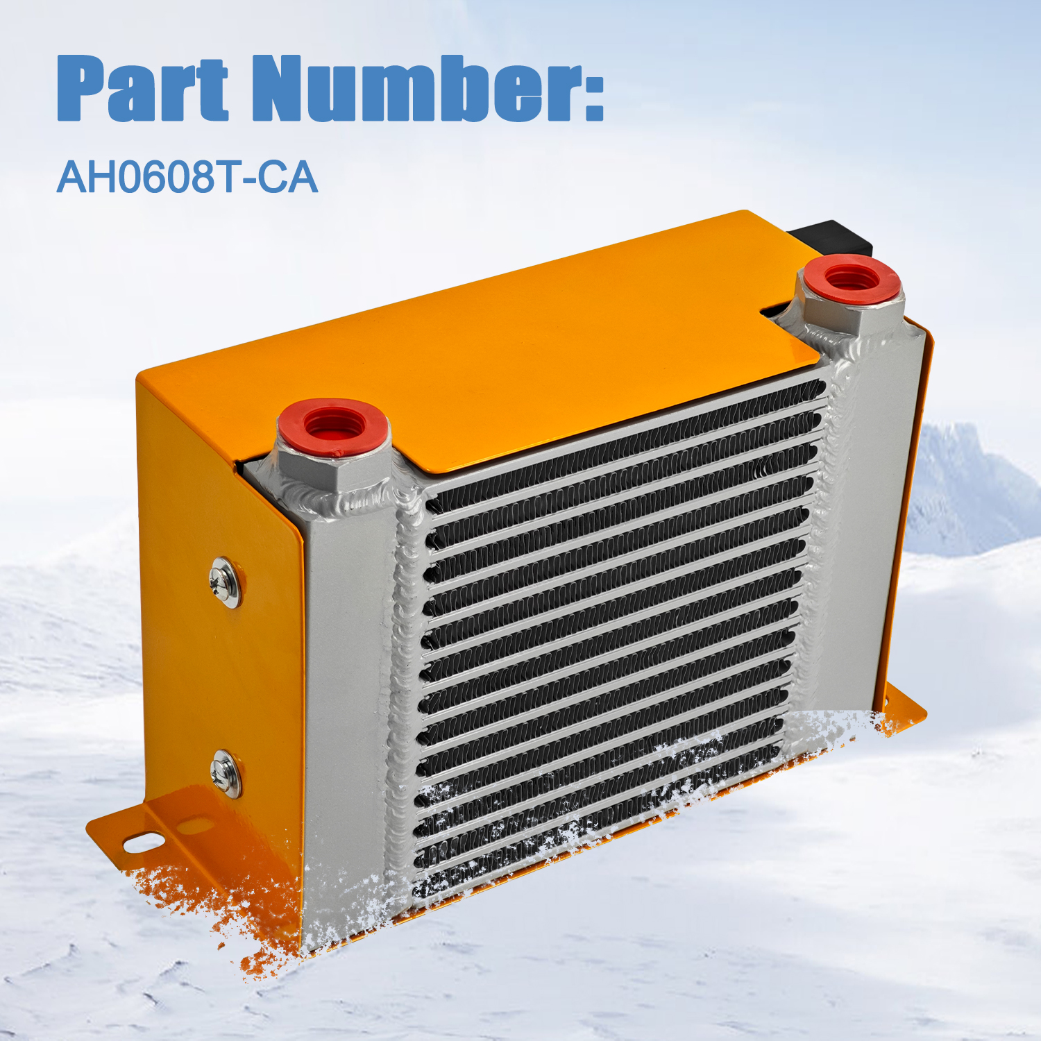 AH0608T-CA 12VDC Hydraulic Oil Cooler 60L/min 48W Hydraulic Air Cooler Air Cooled Oil Radiator Heat Dissipation Low Noise and Power Usage