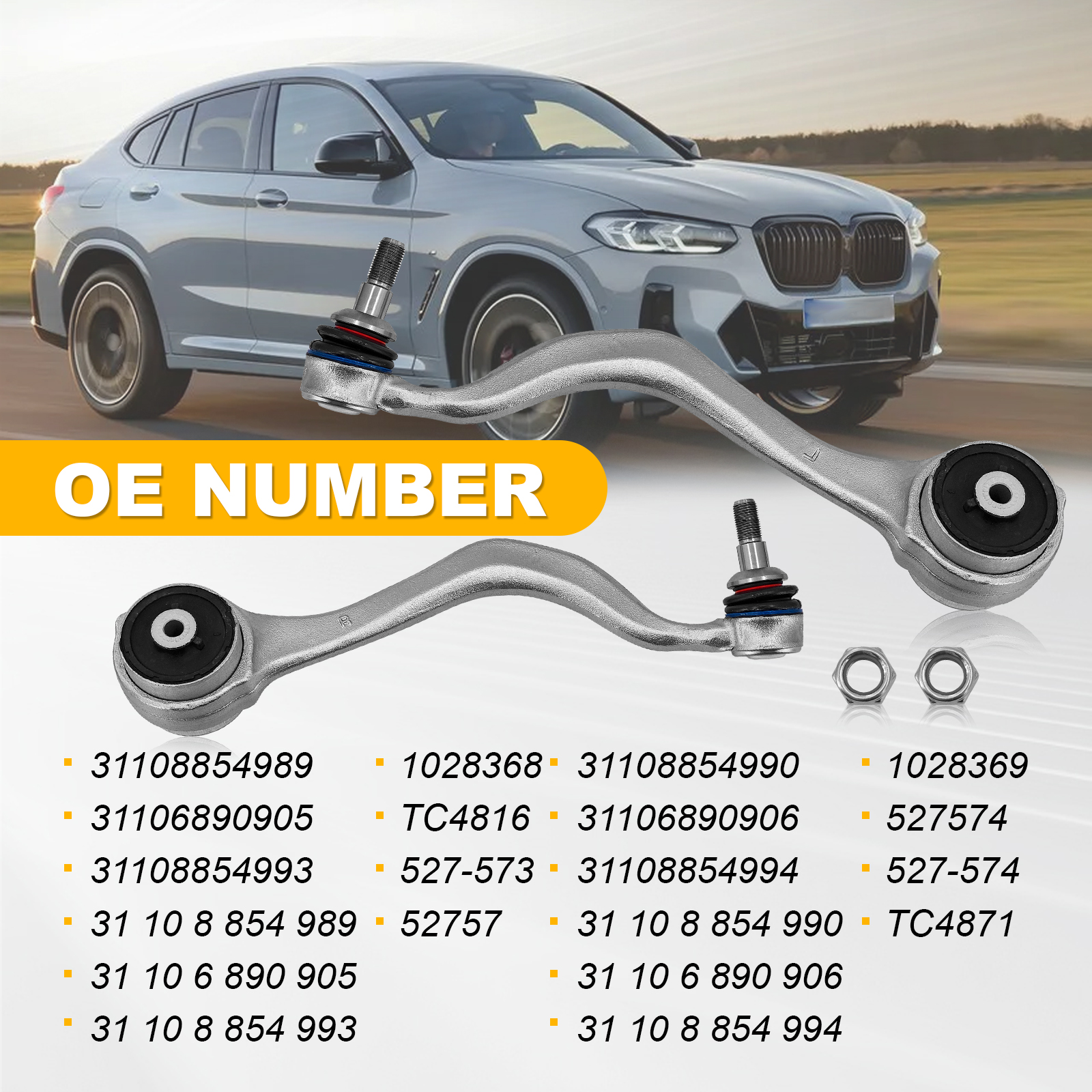 Front Right & Left Lower Forward Control Arm w/Ball Joint Set Fits for BMW X3 2018-2024 with X4 2019-2024