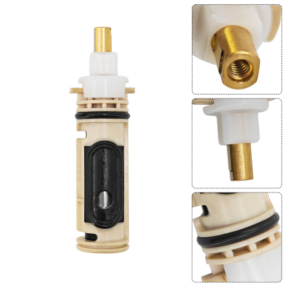 10 Pcs Shower Cartridge Kit  w/Removal Tool for Moen 1222 / 1222B, Fits PosiTemp Single Handle Faucet Valve, Replaces 158084 158085 Bathroom Faucet Cartridge, w/ Lubricant and Clips, Brass Stem