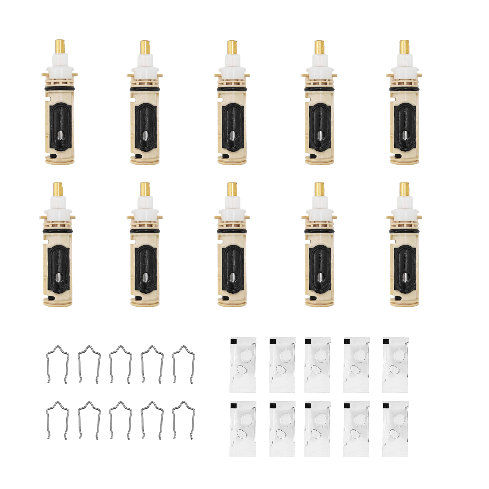10 Pcs Shower Cartridge Kit fit for Moen 1222/1222B, Fits PosiTemp