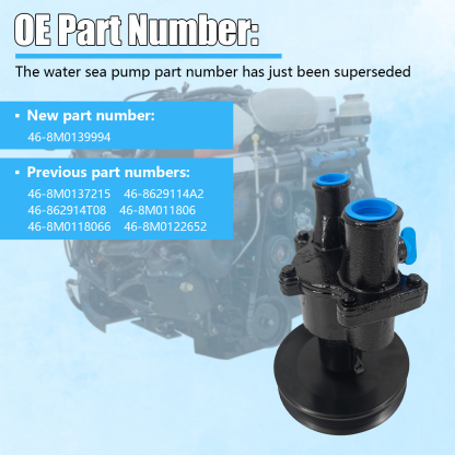 46-8M0139994 Sea Water Pump Fits for Mercruiser Mercury Quicksilver MCM 496 MAG & MIE 8.1L and HO