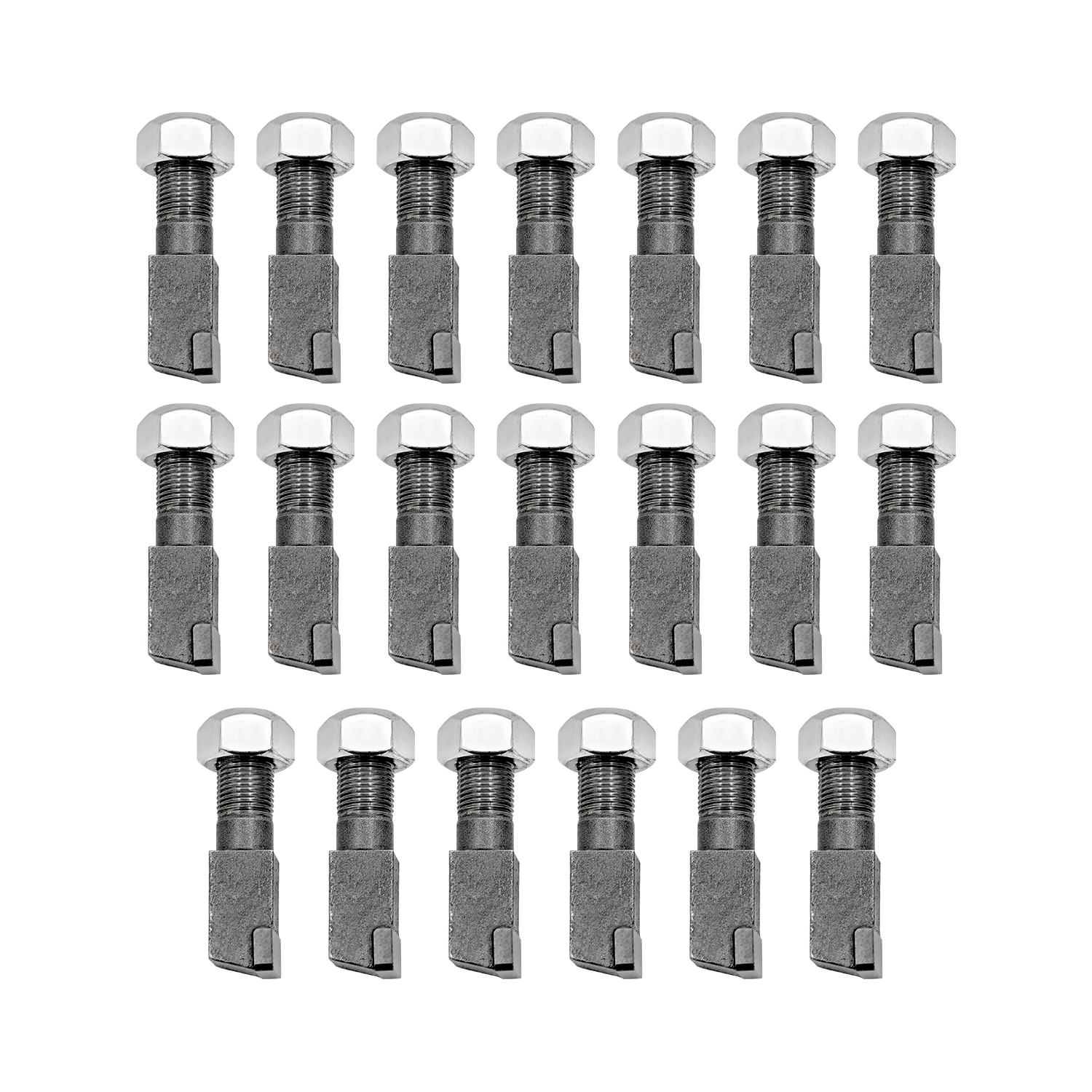 20 Pack Stump Grinder Teeth with Lock Nut Fits for Woodland Mills WG24, 2-7/8"Lx11/16"W Stump Grinder Tooth with 5/8"-18 Nuts for Cutting Tree Stub M6142165