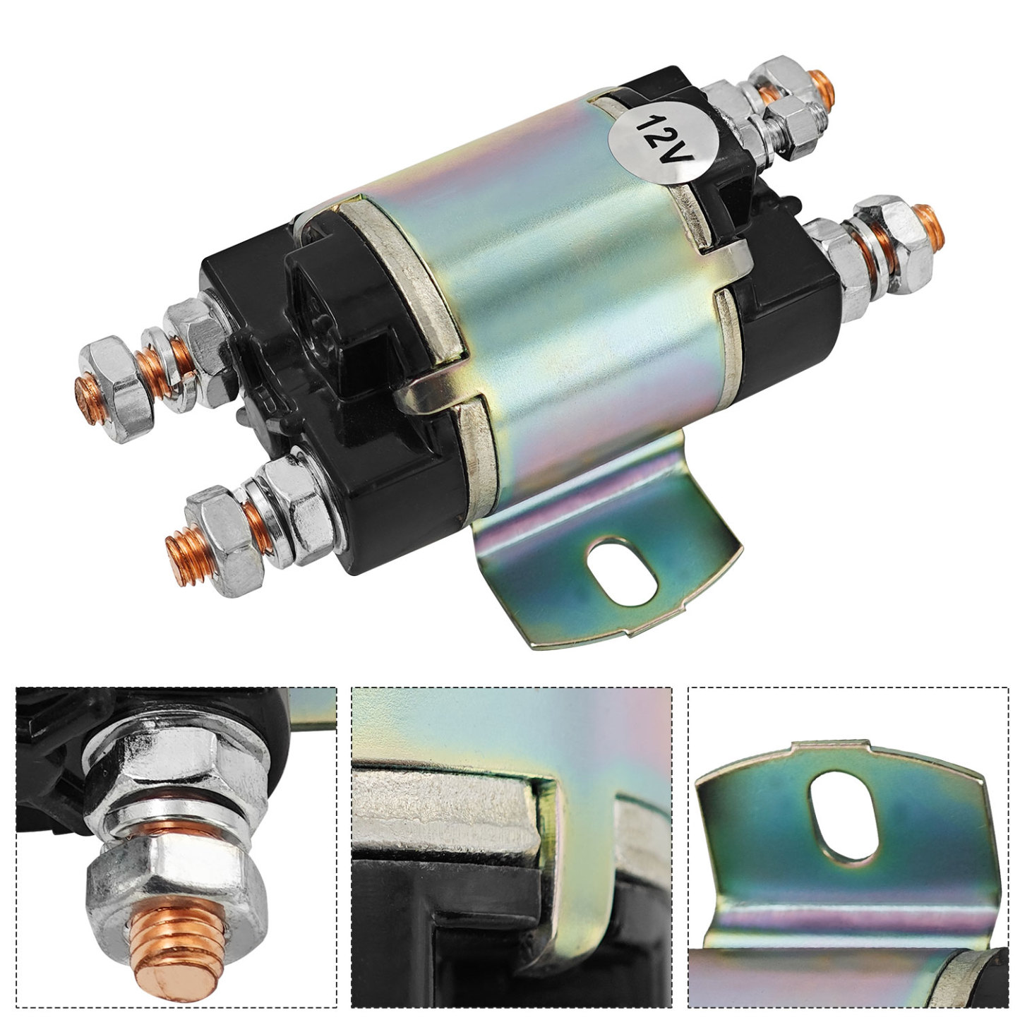 2 Solenoids Fits for Yamaha G1 Gas Golf Cart 12V 6 Terminal 12 Volt 100A | For 2-cycle Gas Models Engine 1982-1989