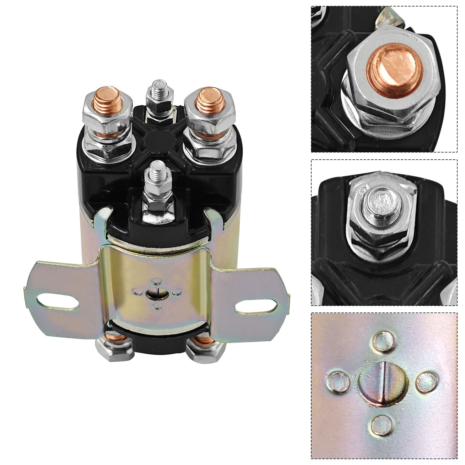 2 Solenoids Fits for Yamaha G1 Gas Golf Cart 12V 6 Terminal 12 Volt 100A | For 2-cycle Gas Models Engine 1982-1989