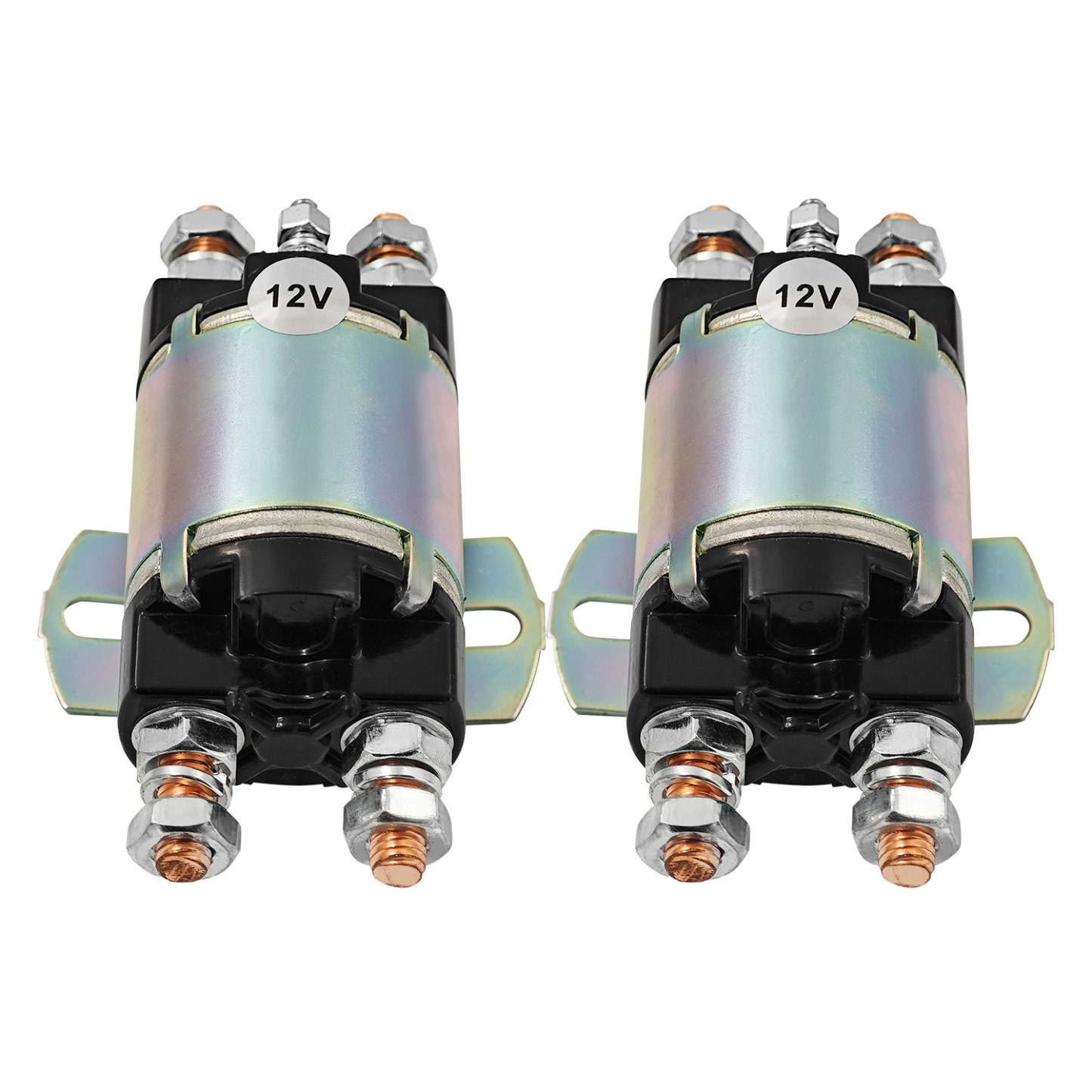 2 Solenoids Fits for Yamaha G1 Gas Golf Cart 12V 6 Terminal 12 Volt 100A | For 2-cycle Gas Models Engine 1982-1989