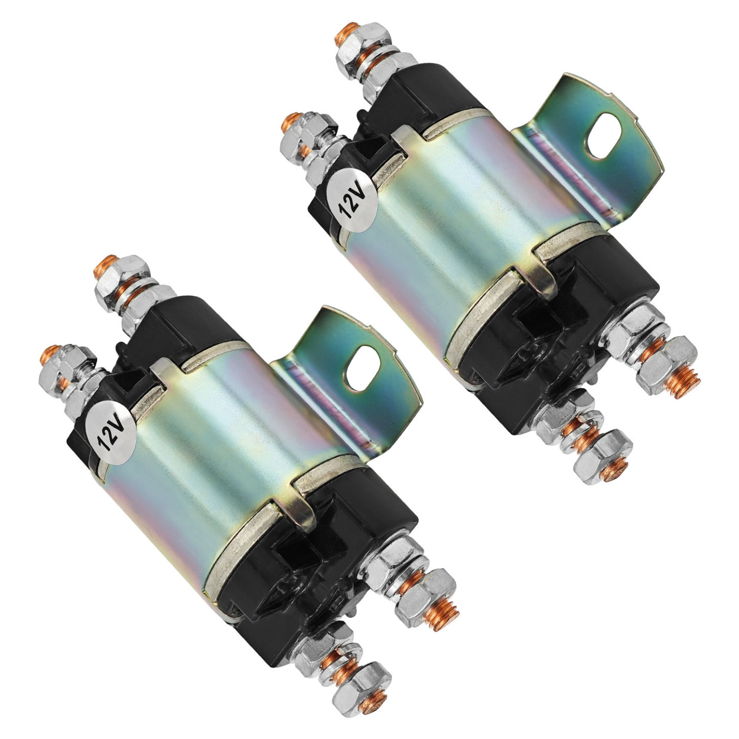 2 Solenoids Fits for Yamaha G1 Gas Golf Cart 12V 6 Terminal 12 Volt 100A | For 2-cycle Gas Models Engine 1982-1989