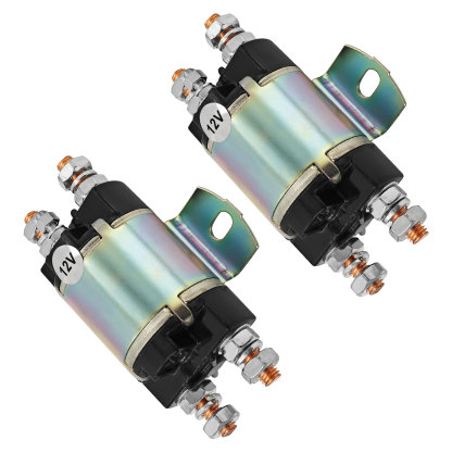 2 Solenoids Fits for Yamaha G1 Gas Golf Cart 12V 6 Terminal 12 Volt 100A | For 2-cycle Gas Models Engine 1982-1989