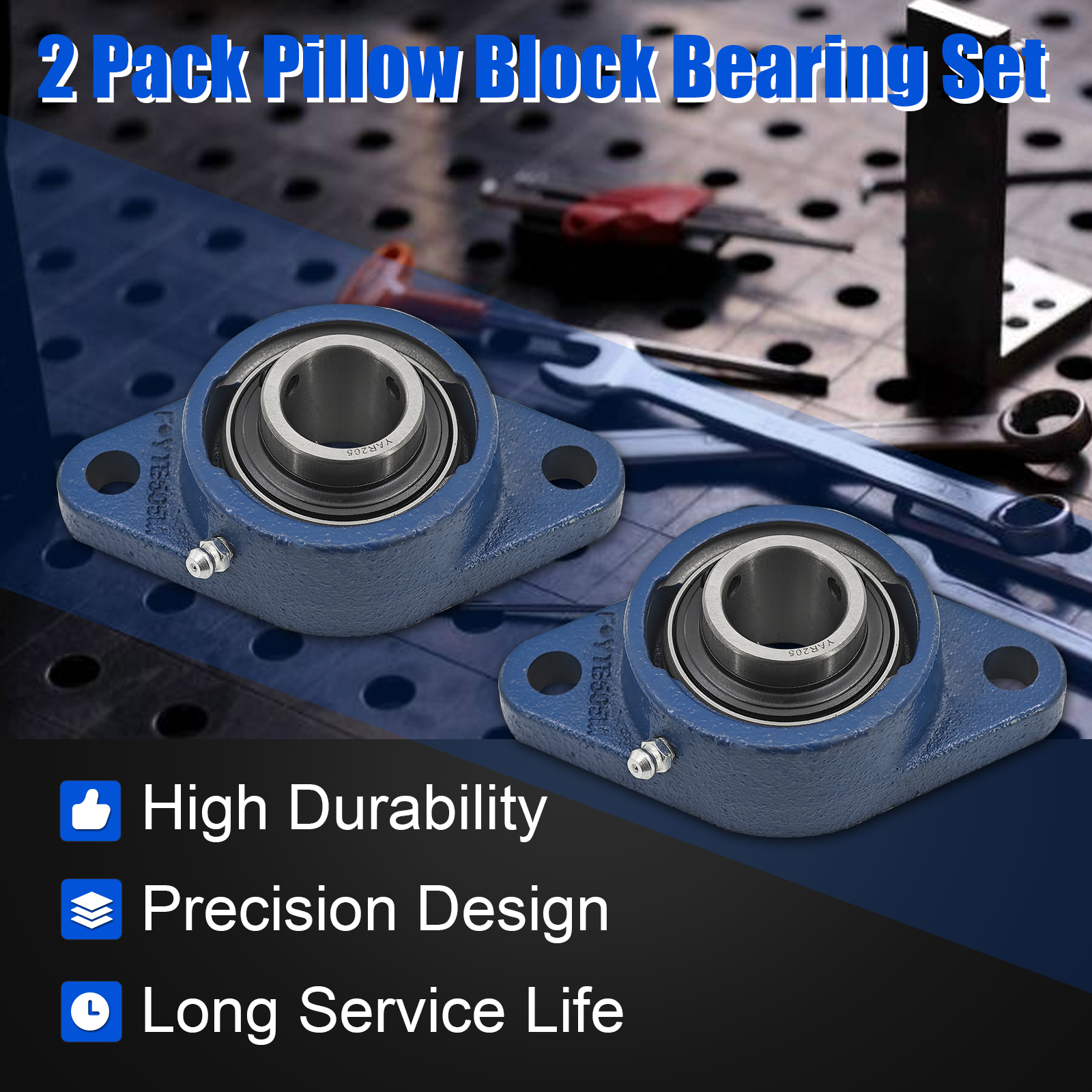 2 Pack Pillow Block Bearing Set Fit for Husqvarna FS400, for Husqvarna FS400LV Walk Behind Concrete Saws