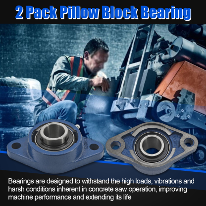 2 Pack Pillow Block Bearing Set Fit for Husqvarna FS400, for Husqvarna FS400LV Walk Behind Concrete Saws