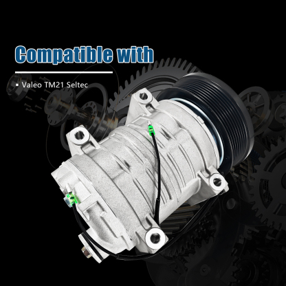 AC Compressor Compatible with Valeo TM21 Seltec 8 Grooves 12 Volts Replace T915146C