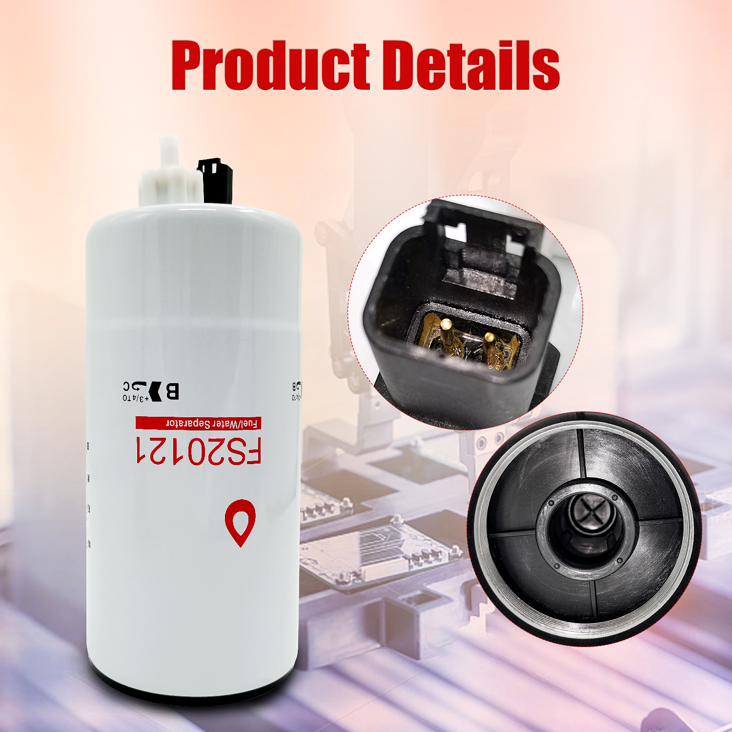 6 PCS Fuel Water Separator Cartridge FS20121 Fuel Water Separator Filter Compatible with Cummins Cummins L9, B6.7 Replaces 5444245 5528103