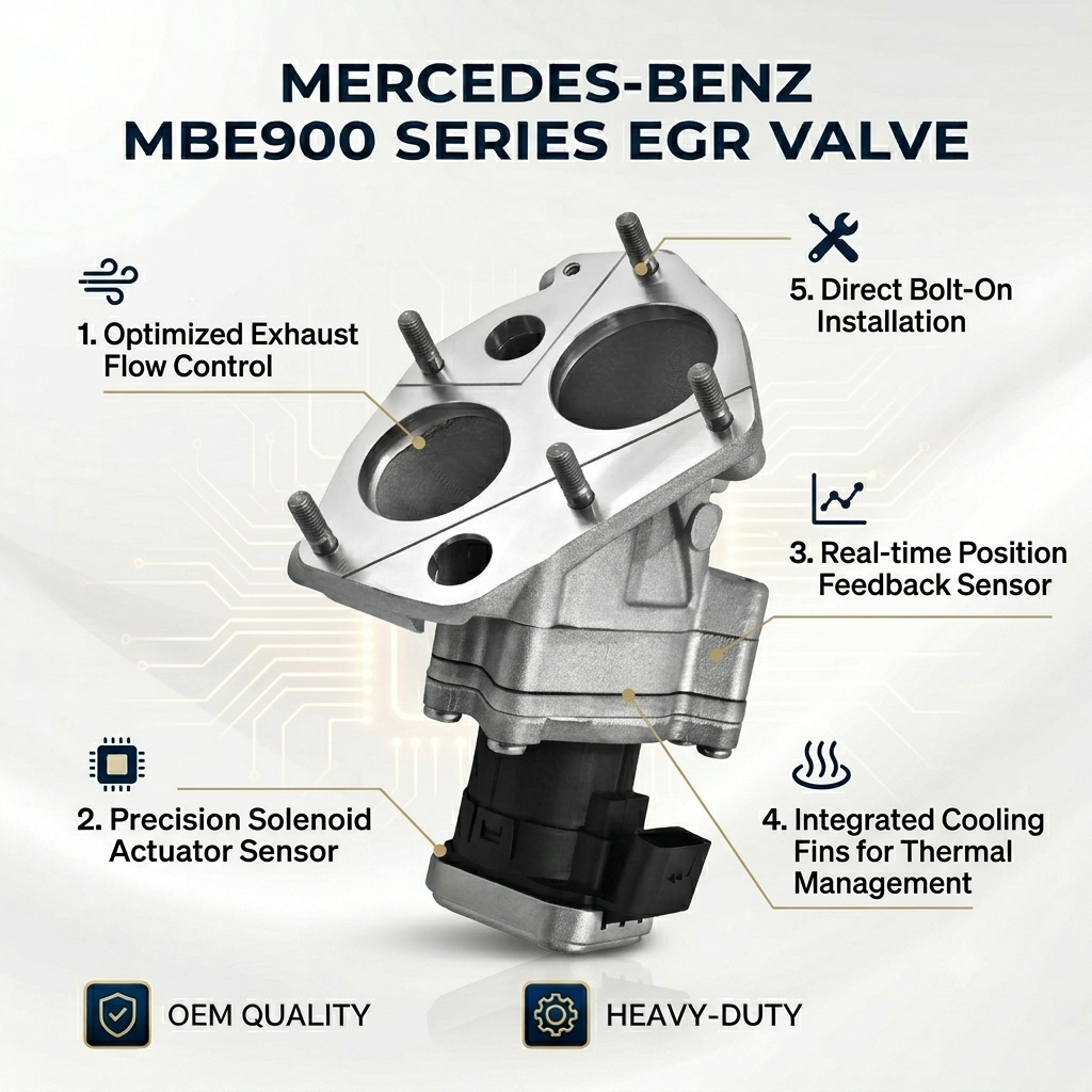 Mercedes Benz EGR Valve for Freightliner Sterling Thomas Truck for MBE900 MBE904 OM906 MBE906 6.4L 4.3L Engine 2000-2006