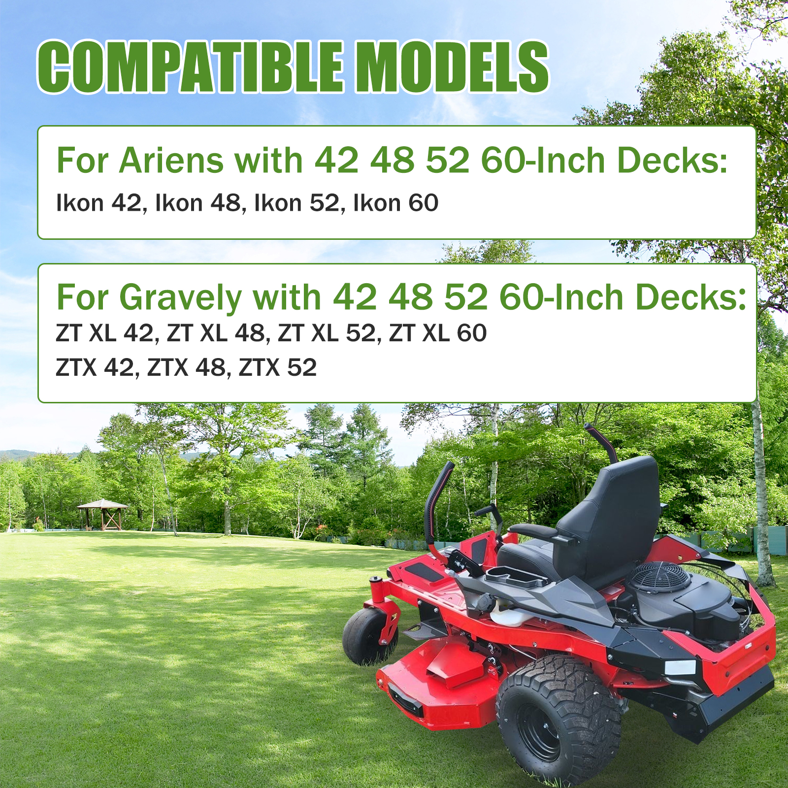 Mower Deck Spindle Compatible with Ariens Ikon 42 48 52 60, for Gravely ZT XL 42 48 52 60, ZTX 42 48 52 with 42 48 52 60-Inch Decks