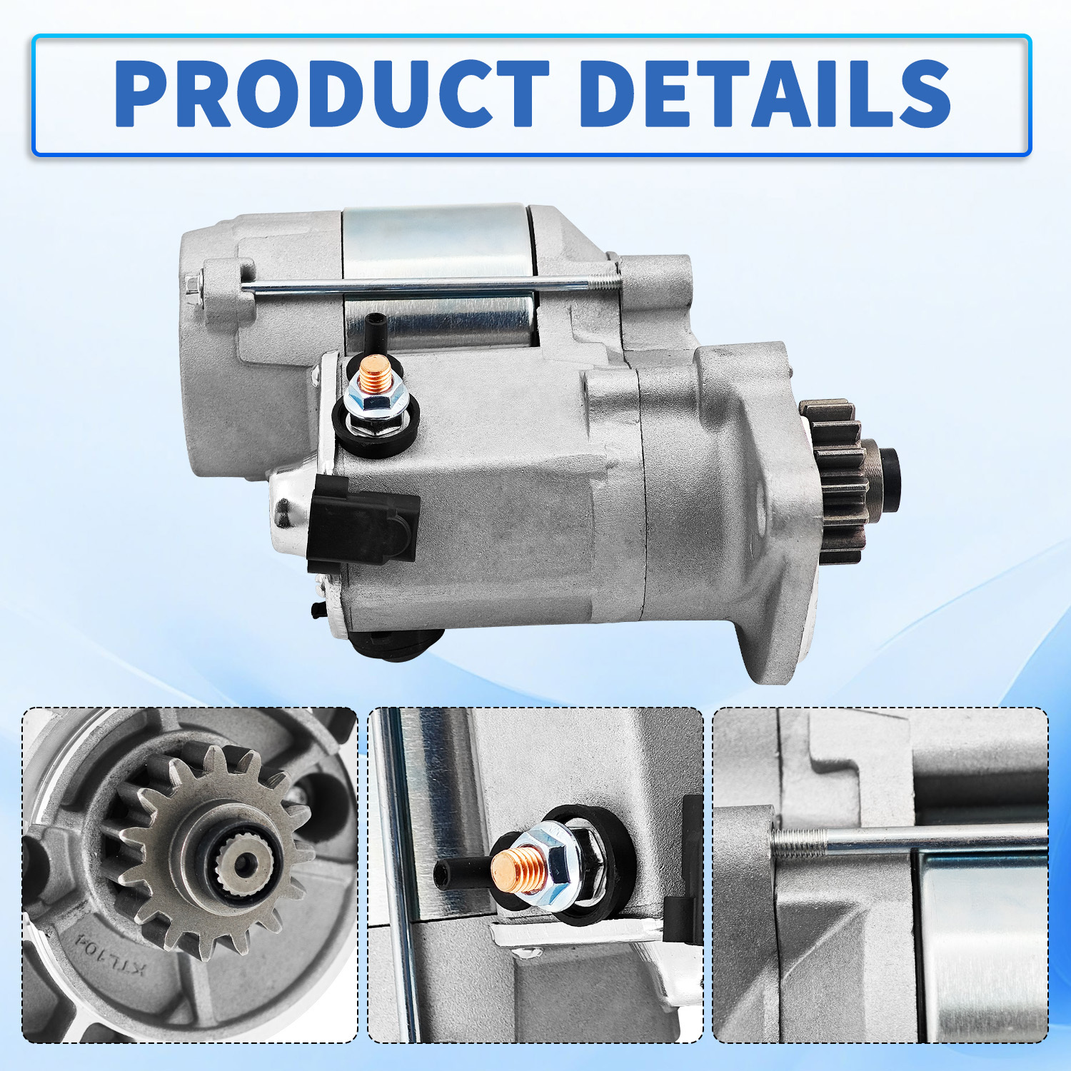 12V Starter Motor Compatible with Yanmar Excavator Vio17 Vio20-3 3TNV70 3TNV76 for Wacker NEUSON 803 1403 1404 for MULTIQUIP RX1575