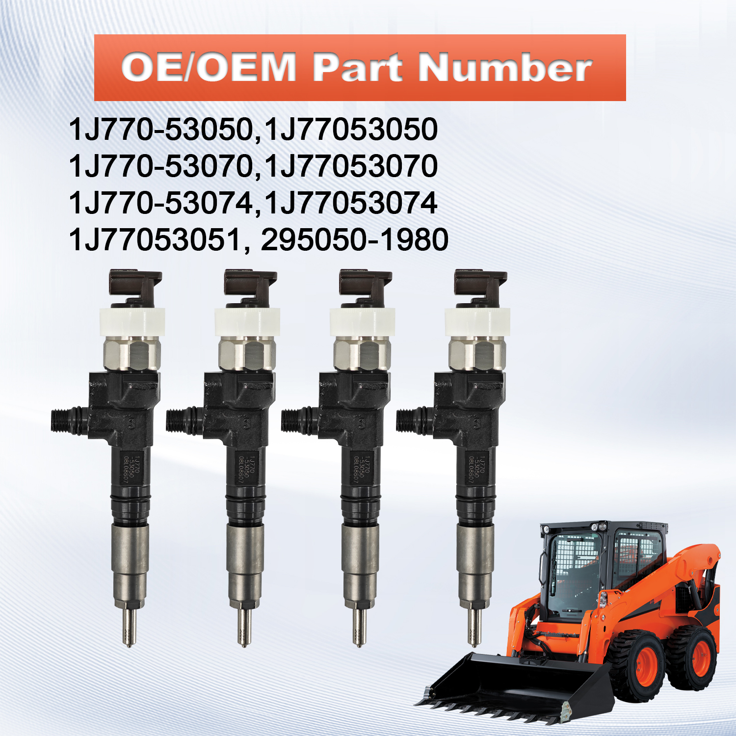 4PCS Fuel Injectors for Caterpillar C3.3B Kubota V3307 Tier 4 #1J770-53051