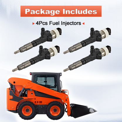 4PCS Fuel Injectors for Caterpillar C3.3B Kubota V3307 Tier 4 #1J770-53051