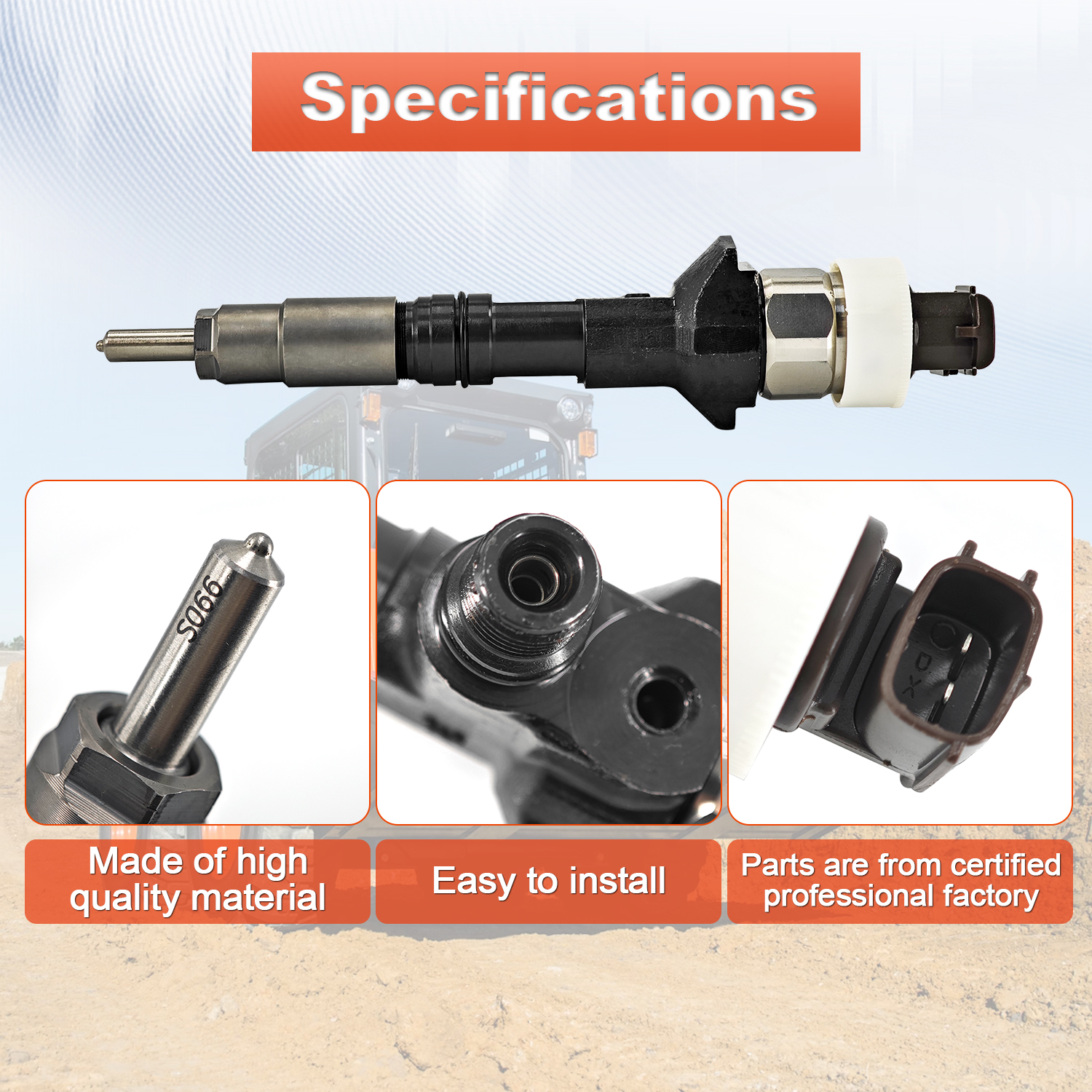 4PCS Fuel Injectors for Caterpillar C3.3B Kubota V3307 Tier 4 #1J770-53051