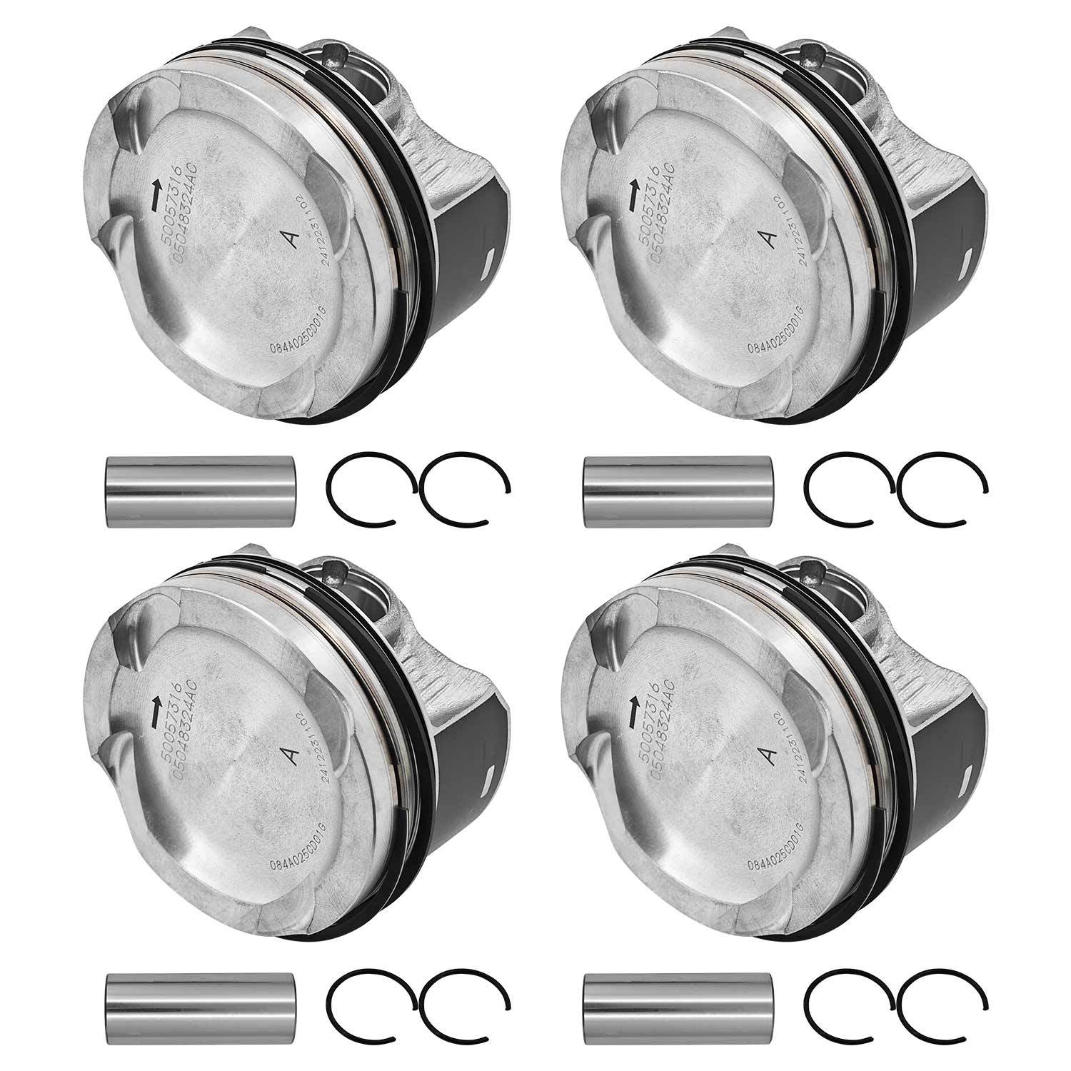 4Pcs Piston Kit with Ring Compatible with Jeep Chreokee Wrangler 2018-2023 2.0T