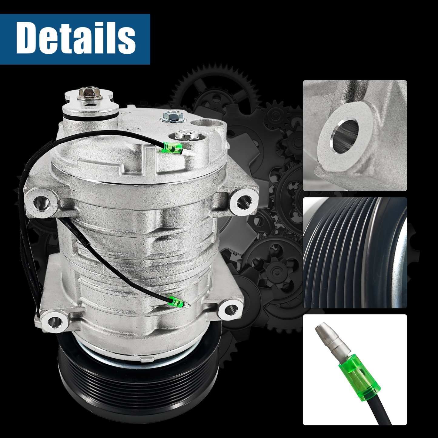 AC Compressor Compatible with Valeo TM21 Seltec 8 Grooves 12 Volts Replace T915146C