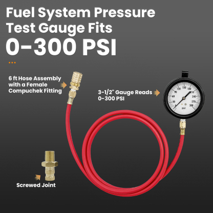 TU-32-20 Compuchek Diesel Fuel Pressure Test Gauge Fit for Cummins Diesel Engines and Other Diesel Engines Fitted with Compuchek Test Ports