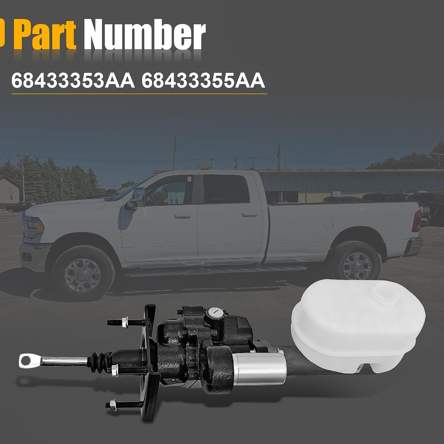 Power Brake Booster Hydro Booster w/Brake Fluid Reservoir Fits for Dodge Ram 2500/Ram 3500 6.7L 6.4L 2019-2025 #68433353AA 