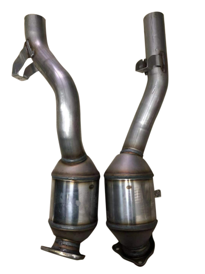 Pair Rear Catalytic Converter Exhaust Pipe for 2011-2014 Porsche Cayenne 4.8 V8 - Gas Without turbocharger