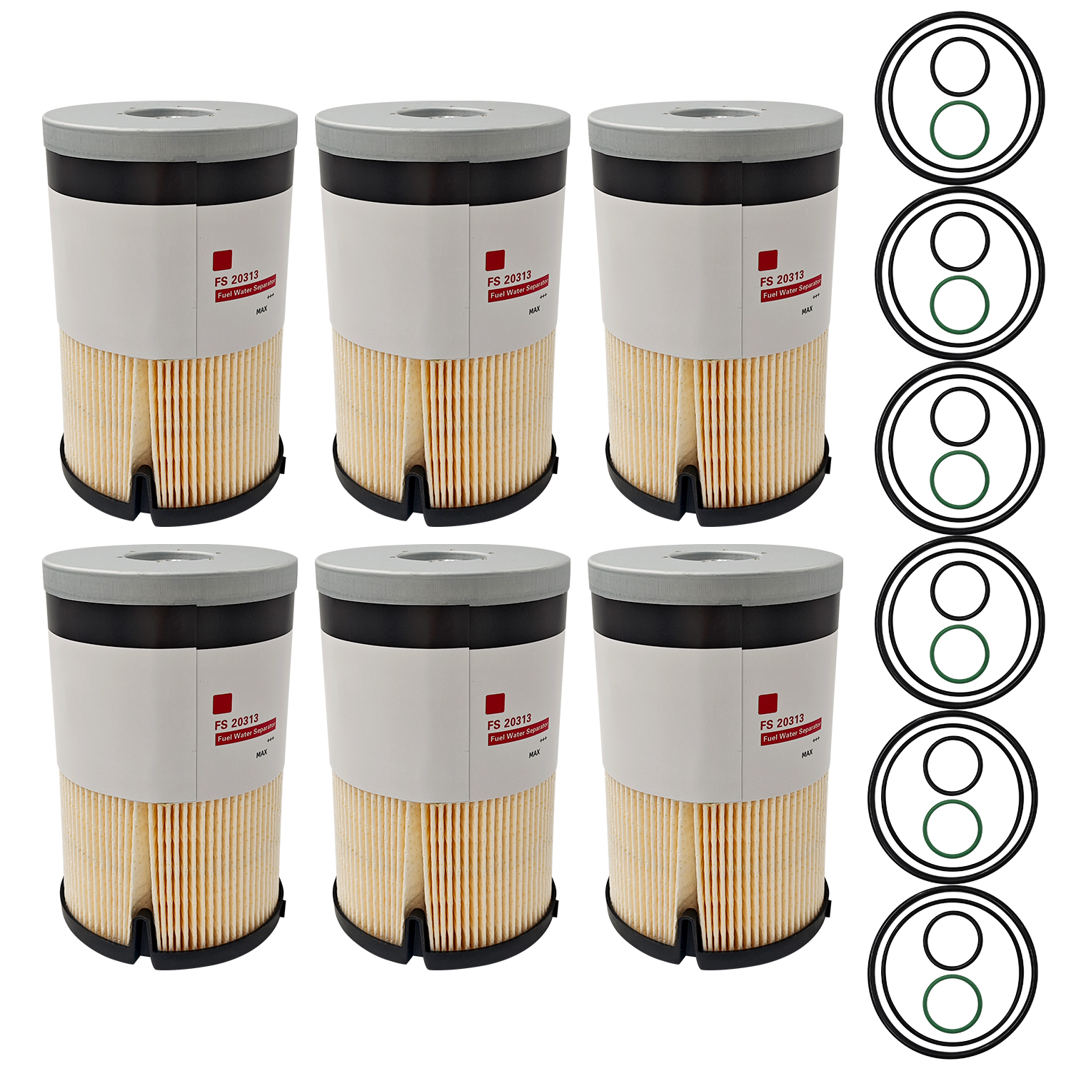 6pcs Fuel Water Separator Filter Replacement for Volvo D11 D13 D13TC, for Mack MP7 MP8 MP8
