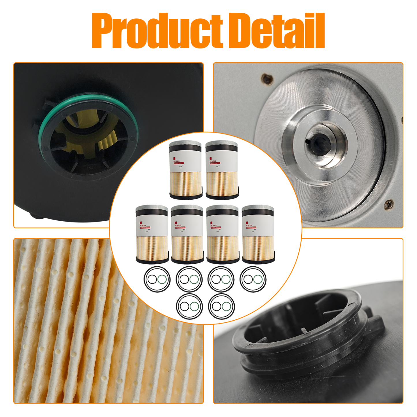 6pcs Fuel Water Separator Filter Replacement for Volvo D11 D13 D13TC, for Mack MP7 MP8 MP8