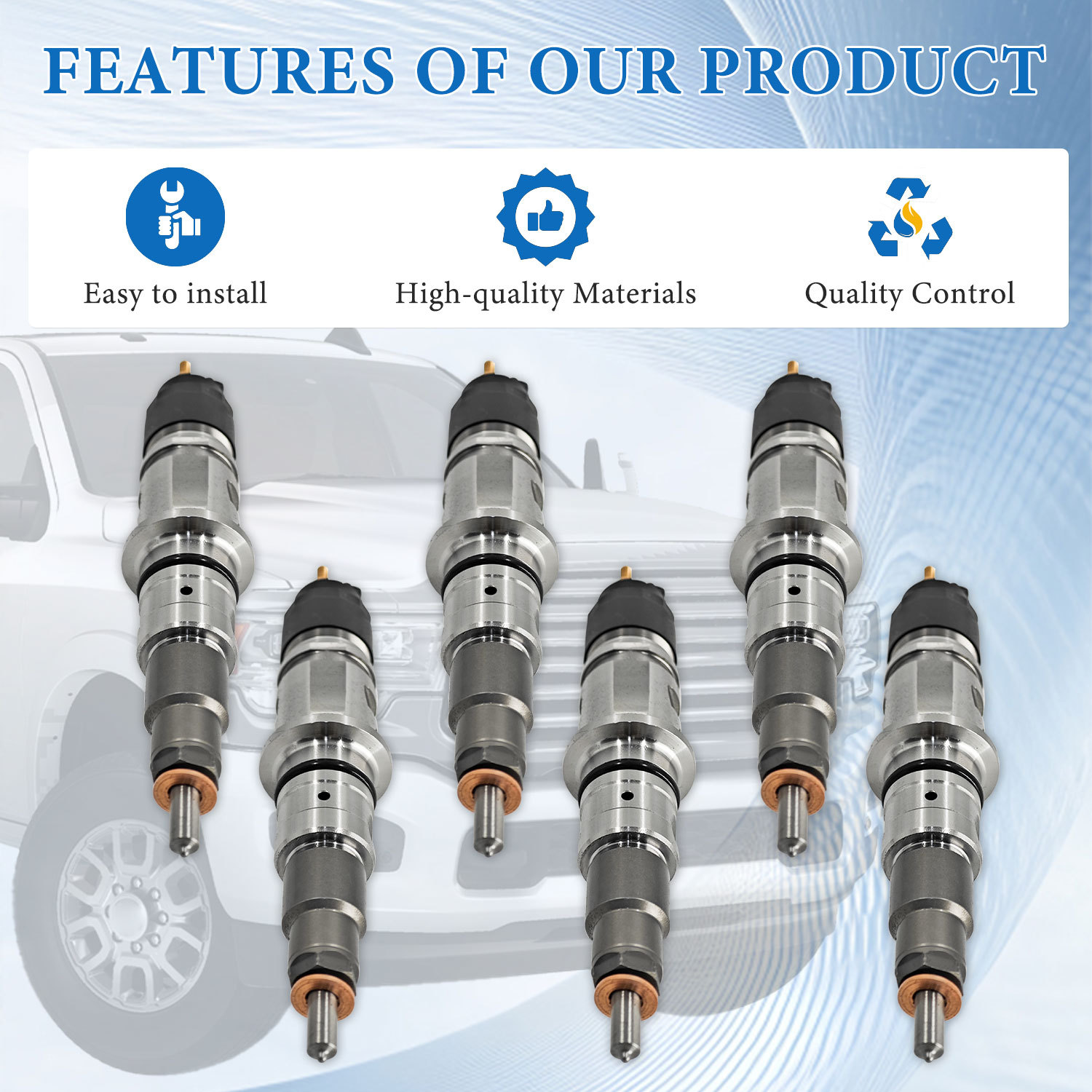 6PCS Fuel Injectors Compatible with Dodge Ram 2500 3500 4500 6.7L 2010-2018 for Cummins ISB6.7