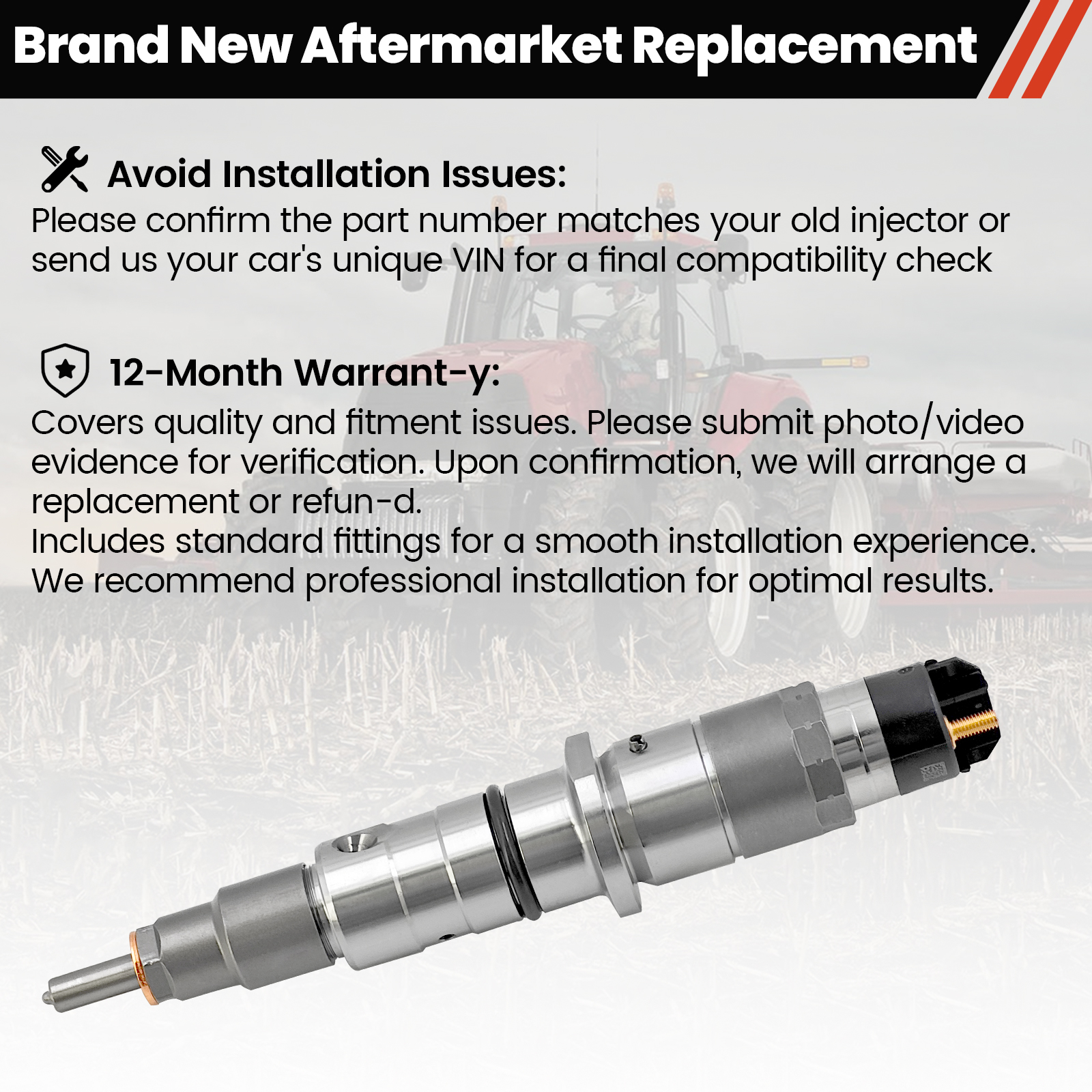 New Holland TG/T8000 Series 6PCS Fuel Injector Cummins Engine QSL 8.9L QSC/ISC 8.3L Fit for Case IH MX/TG Series